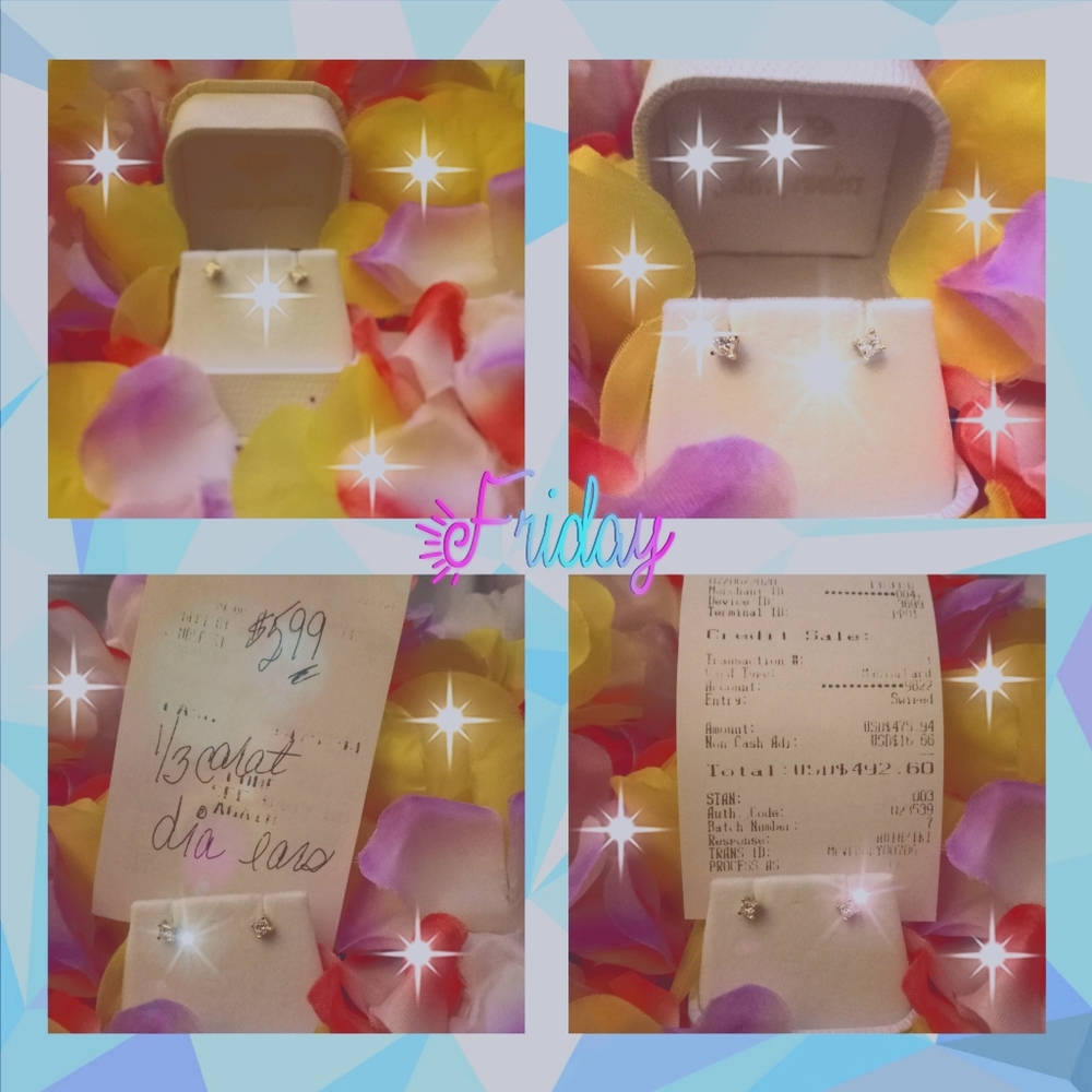 1/3 carat diamond earrings